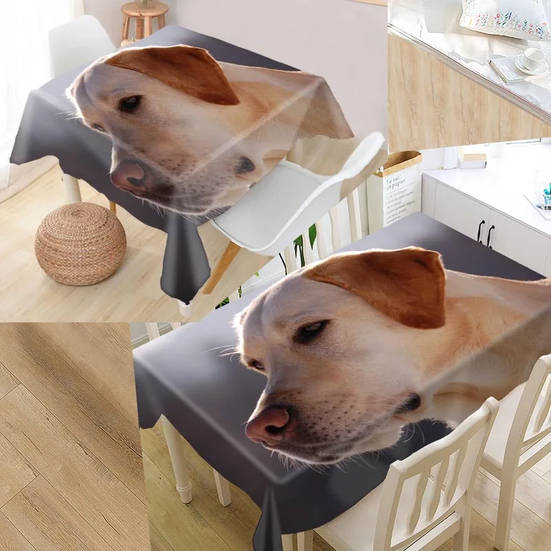 

Best Cute Dog 02 Custom Table Cloth Rectangular Oxford Print Waterproof Oilproof Square Table Cover Party Wedding Tablecloth