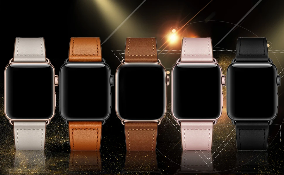 Ремешок из натуральной кожи для часов Apple Watch Band для iwatch series 4 3 2 1 Модель 38 мм 42 мм 40 мм 44 мм Высокое качество