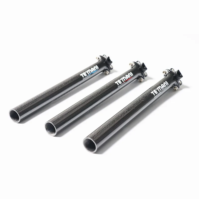 TEMANI 3 K из углеродного волокна MTB стойка для велосипедного сиденья подседельный штырь для горного велосипеда трубка 25,4/27,2/30,8/31,6 Длина 350/400/450 мм велосипедный вынос руля Запчасти