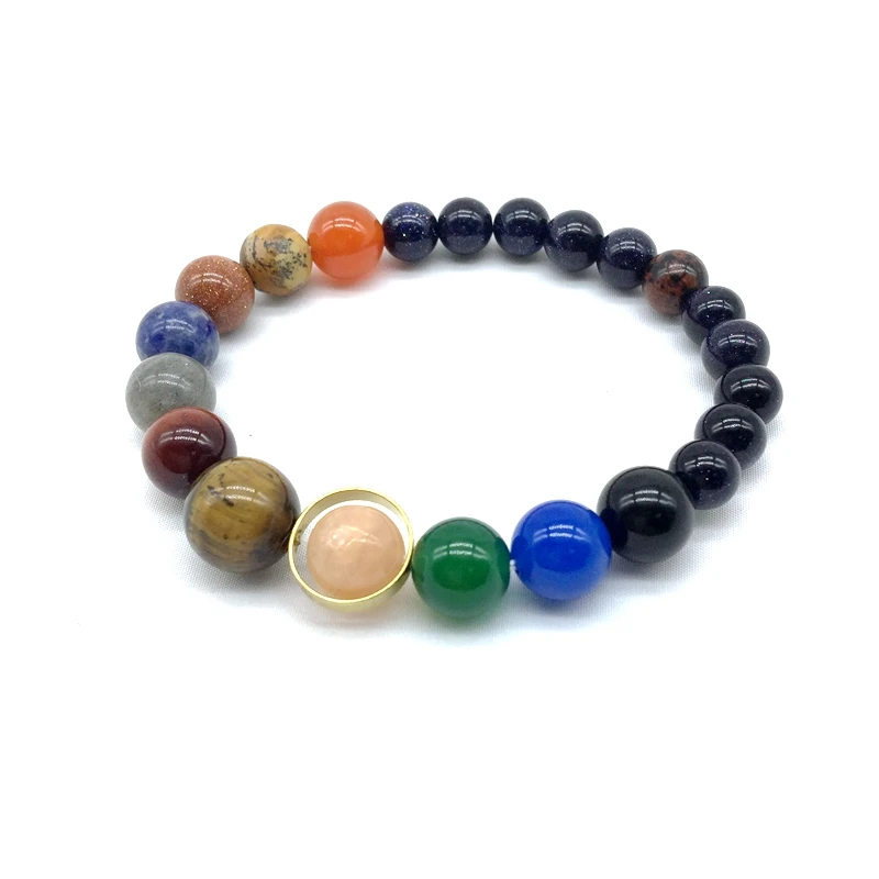 

2019 Universe Planets Yoga Bracelet Fashion man bracelets solar system bangle elastic for drop shipping
