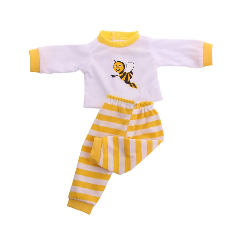 Popular Doll Clothes Cute Bee Pattern Suit for 18-inch American or 43 cm Baby Children's Best Gift | Игрушки и хобби