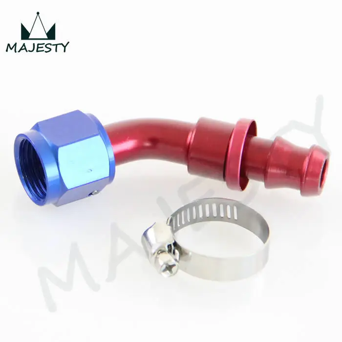 45 градусный нажимной фитинг для топливной линии шланга с размером 6 + зажимов