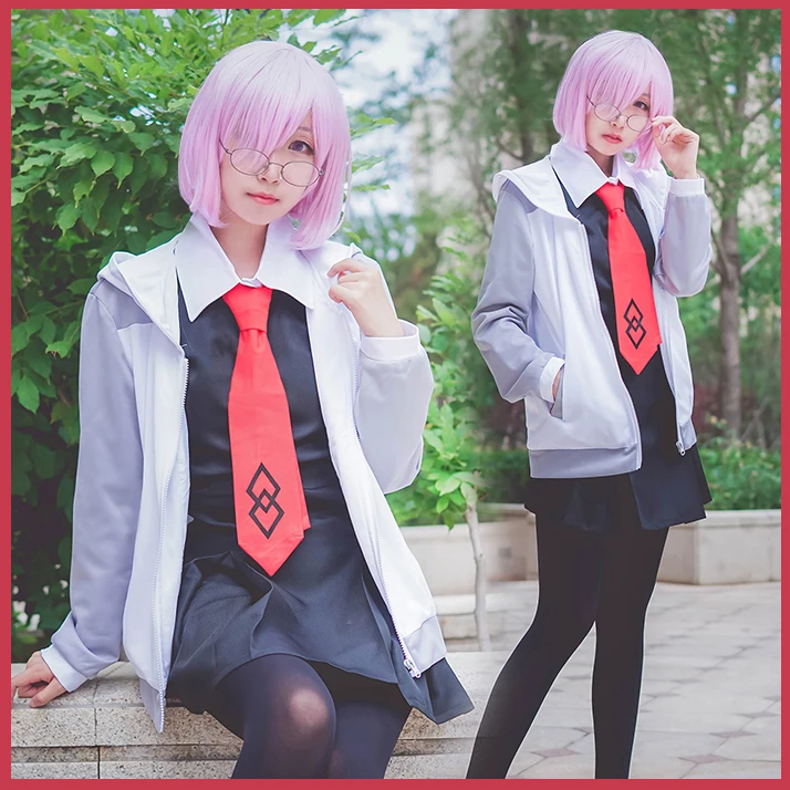 [Фото]+ парик+ Очки+ Носки для девочек Аниме Судьба Grand для FGO рисунок Мэтью kyrielite ежедневно платье форма косплэй костюм для женщин
