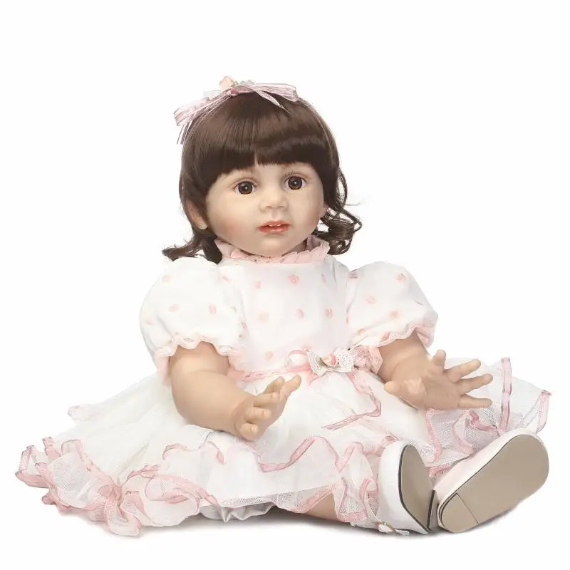 Реалистичная из мягкого силикона Reborn baby Dolls NPK 58 см ручной работы девочка