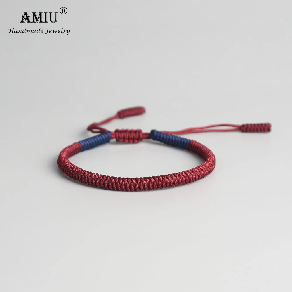 Женский и мужской плетеный браслет AMIU тибетский буддийский ручной работы с