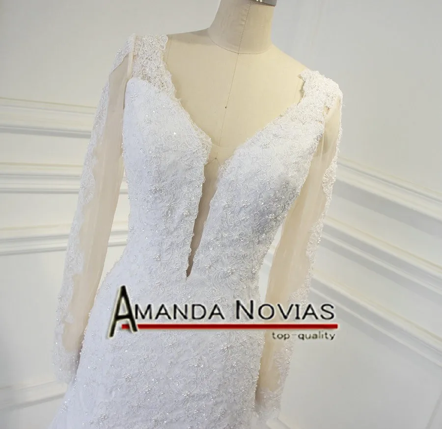 Сексуальная Открытая спина реальные фотографии Свадебное Платье Аманда novias robe de mariee