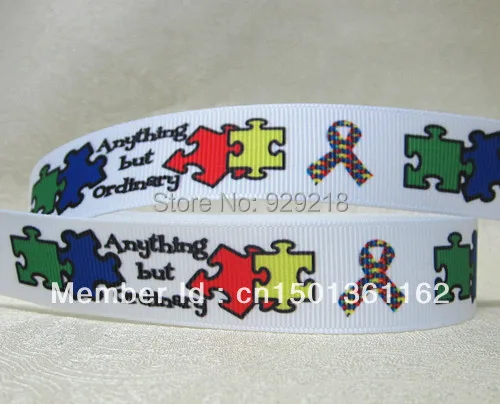 10 ярдов партия 7/8 дюймов 22 мм 621074 аутизм понимание дизайн печатные grosgrain ленты |
