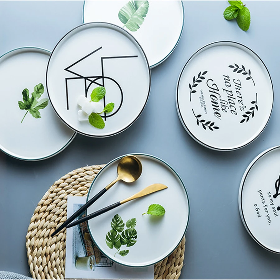 Европейский стиль искусственный керамический Обеденный набор фарфоровая