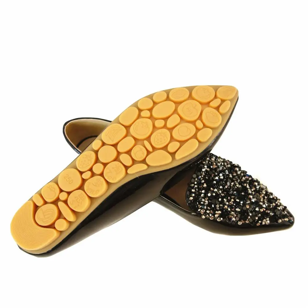 Женская обувь на плоской подошве со стразами из искусственной лакированной кожи