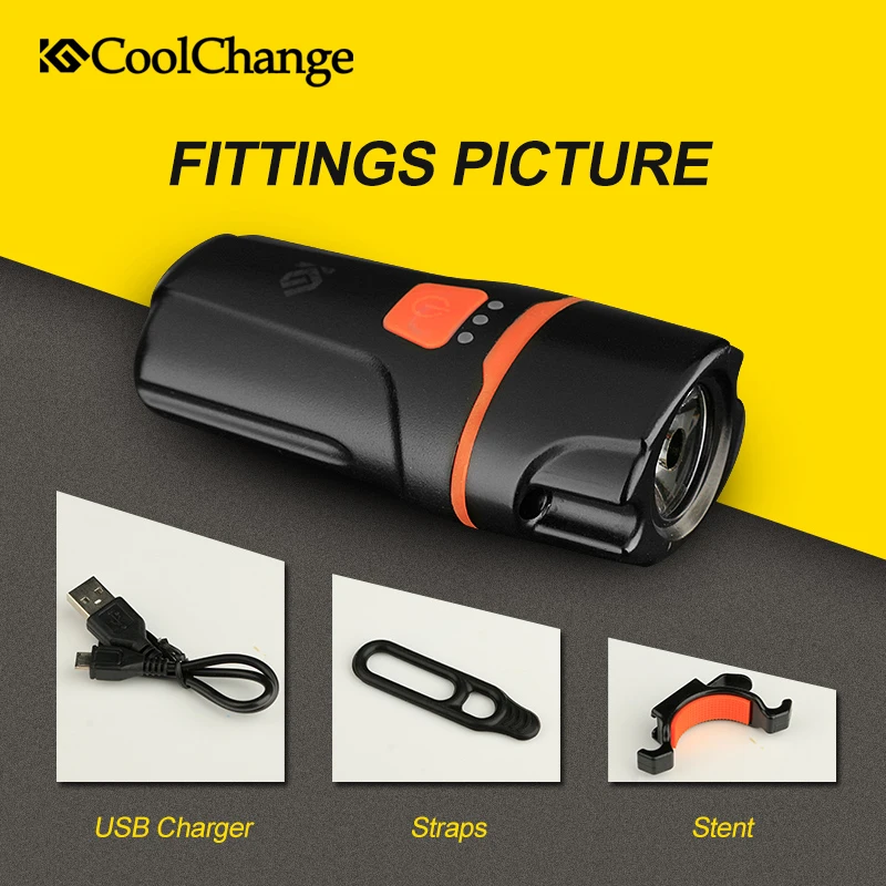 Водонепроницаемый велосипедный фонарь CoolChange заряжаемый от USB T6 Предупреждение