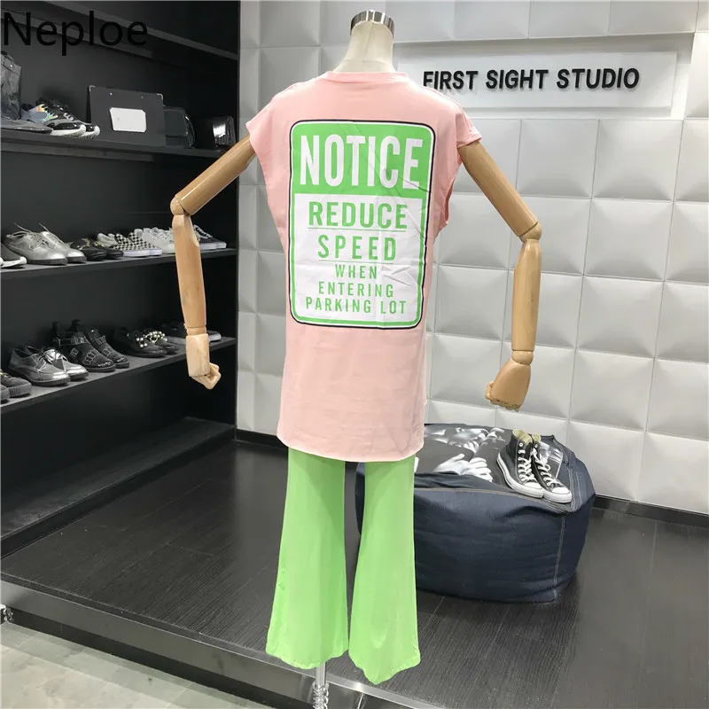 Neploe женский костюм из двух предметов лето 2019 футболка без рукавов с круглым