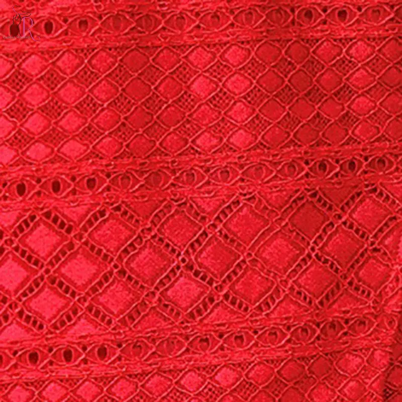 Пикантные красные с открытыми плечами Разделение Front Flare кружевное платье