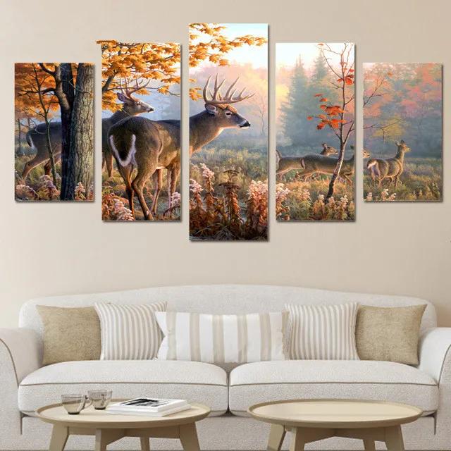 5 шт. Canvasdeer картина леса современного искусства стены Фотографии стильный Декор