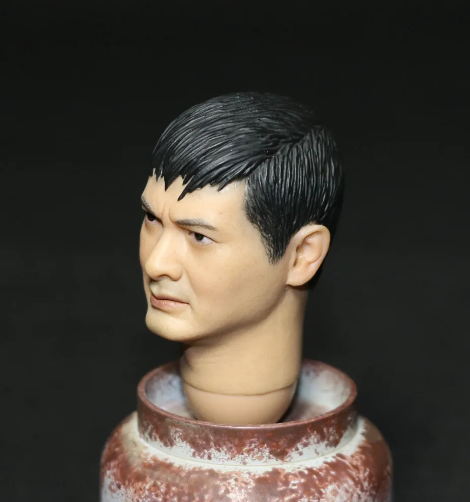 Мужская фигурка головы Mnotht 1/6 Solider азиатская резьба God of Gamblers Zhou Runfa короткая