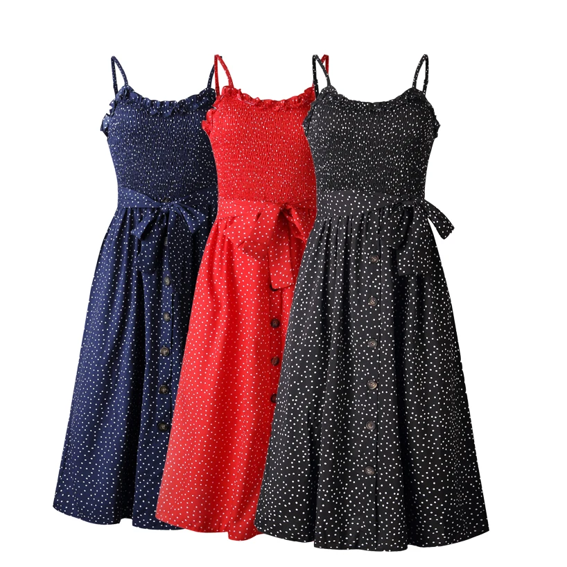 New 2019 Spring Women Sexy Backless Printed Dress Front Button Loose Dresses | Женская одежда