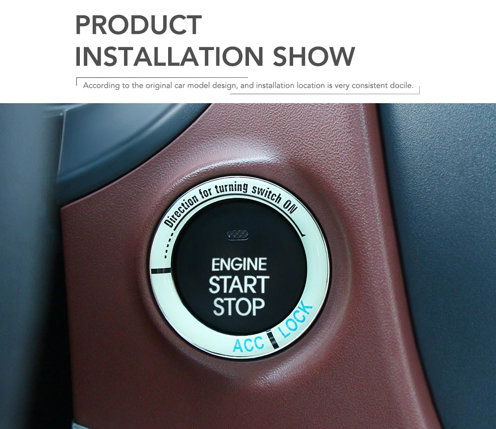 Светящийся автомобильный двигатель старт стоп зажигание отделка крышка