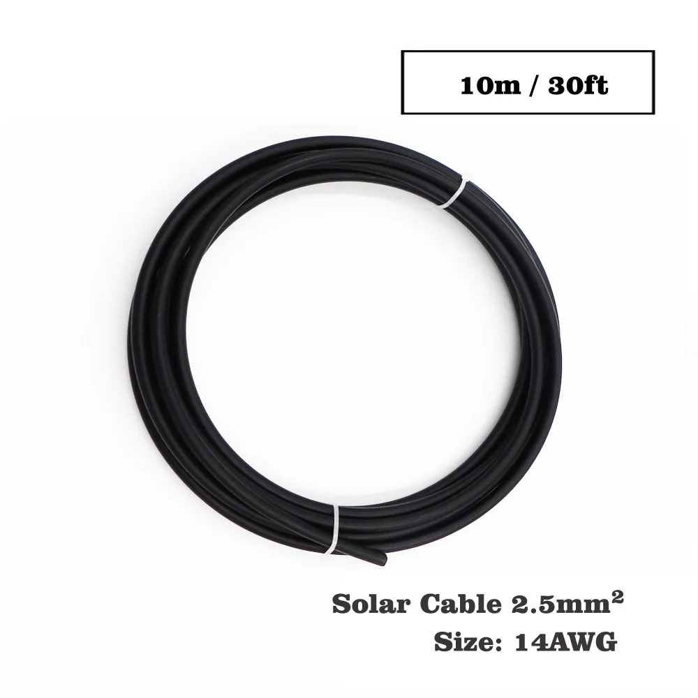 10 м/лот tuv, Солнечный Кабель 2,5/4/6mm2 LPE изоляции Цвет: красный или черный Солнечный модуль подключения 14/12/10awg для электрических проводов PV Панель - Цвет: 2.5mm2 Black