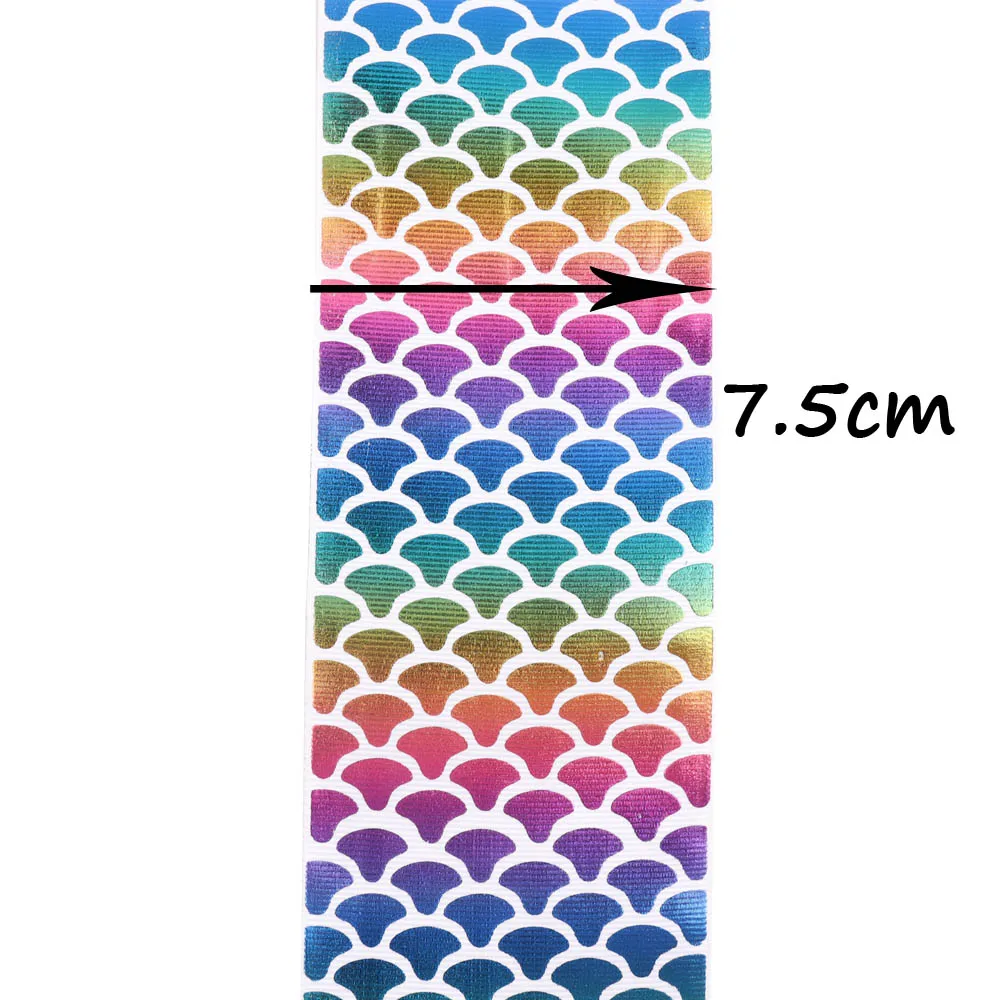 2 ярдов 3 "(75 мм) Русалочка Grosgrain лента бронзовая Лазерная чернильная печать