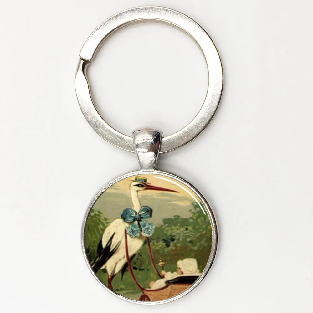 Ювелирные изделия ручной работы Посеребренная цепочка 25 мм стеклянный кулон в