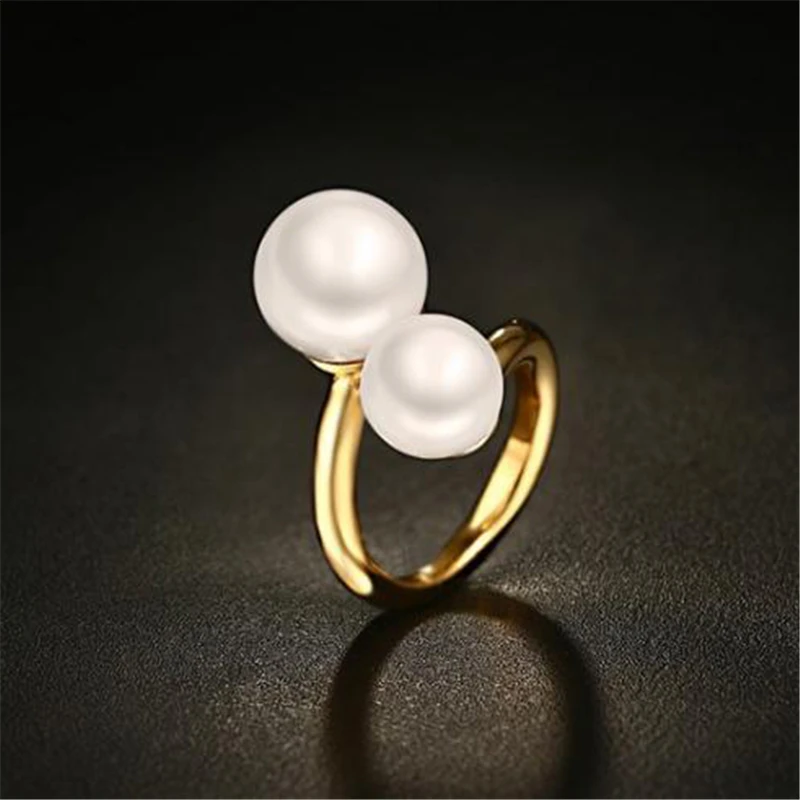 Мм 3 мм титановая сталь инкрустация жемчужные кольца для женщин Элегантный