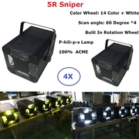 4 units flightcase pack studio light acme sniper 5r 200w beam spot laser scanner stage disco party lighting equipments