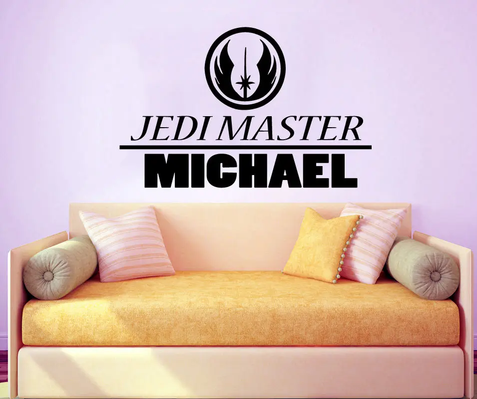Jedi мастер имя наклейка питомник виниловые наклейки Звездные войны Искусство
