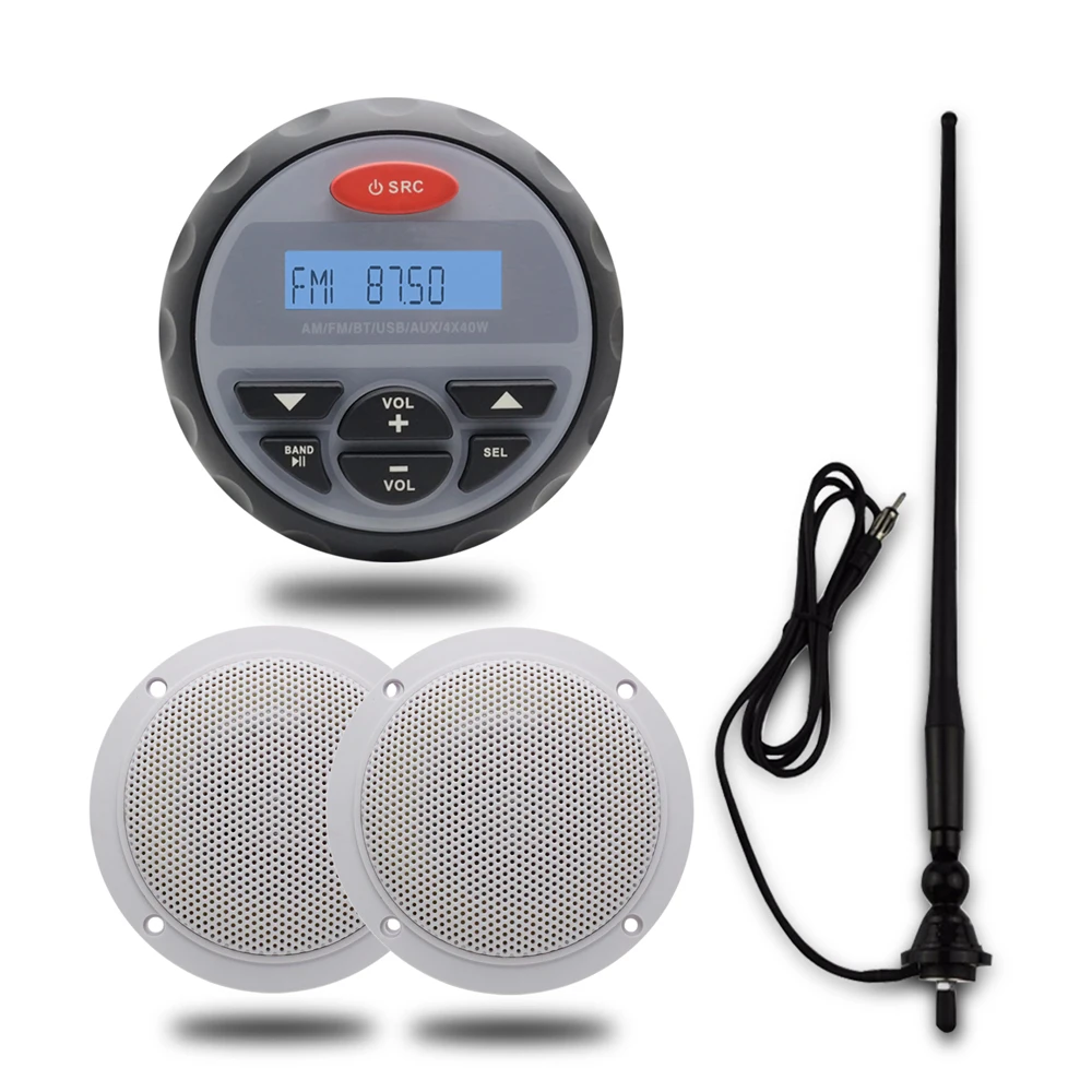 Радиоприемник морской водонепроницаемый 4 5 дюйма FM AM аудио Bluetooth + дюймовые