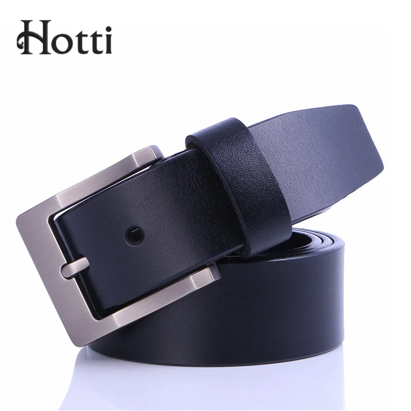 Мужской ремень из натуральной воловьей кожи с классической винтажной пряжкой |