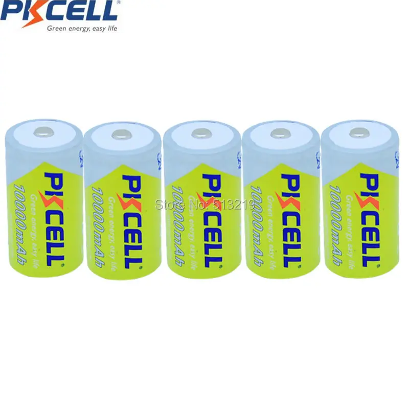 

Аккумуляторы PKCELL D, 1,2 в, 10000 мА · ч, 5 шт.
