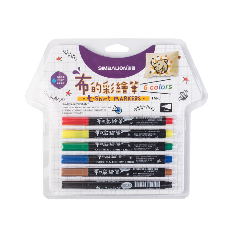 

6/8/12 Colors set T-shirt shoe Fabric DIY Graffiti Marker pen creative waterproof Painting Colored Markers for Manga design