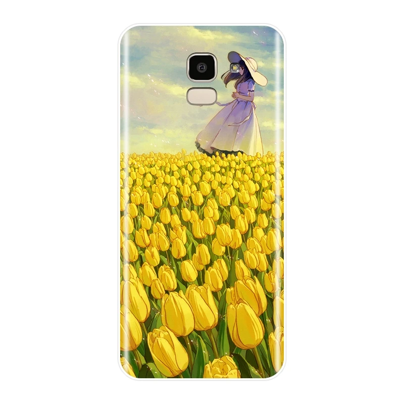 Мягкий силиконовый чехол для телефона Samsung Galaxy J4 J6 J8 Plus с мультяшным рисунком