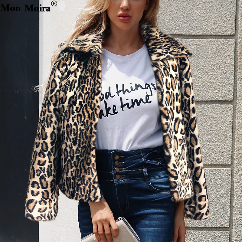 Леопардовые пальто из искусственного меха женские облегающие овечьей шерсти и