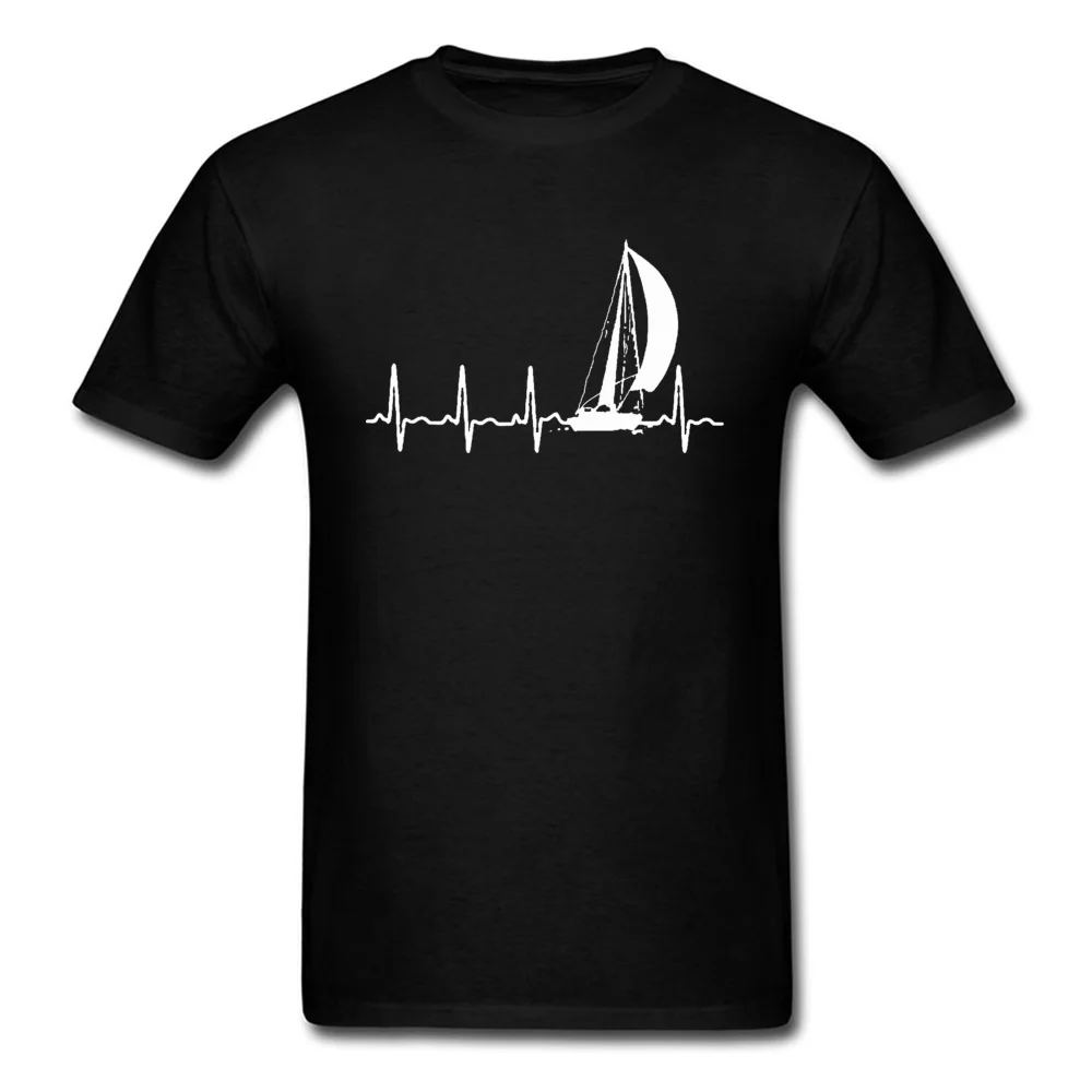 Boat Surfer Heartbeat Wave Funny Tshirt Mens Round Collar Summer Design Tops Shirt All Cotton Casual Top T-shirts Men