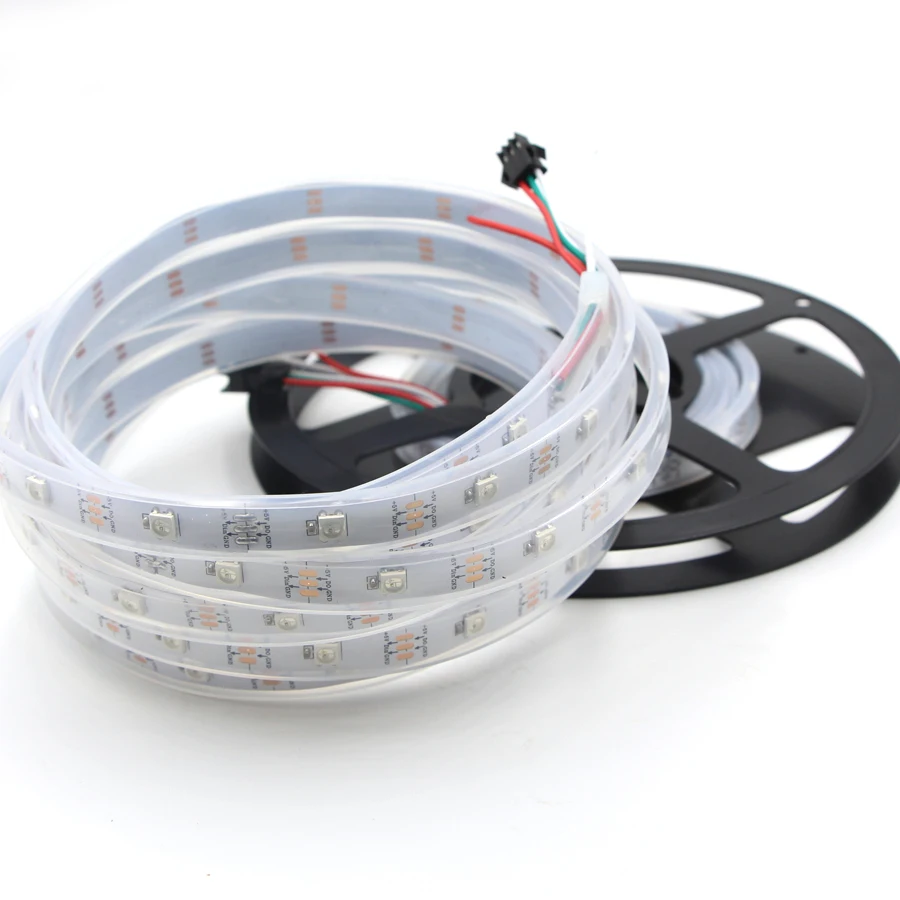 1 м/5 м WS2812B 30/60/144 светодиодов/m Smartled пикселей RGB индивидуально адресуемых светодиодные полосы светильник черный/белый печатных плат WS2812 IC WS2812B 5V