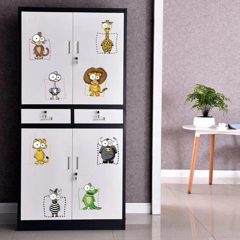 Девять сетки мультфильм обезьяна слон крокодил и т. д. пвх наклейки diy гостиная