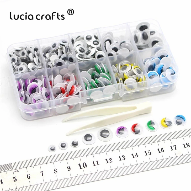 Lucia crafts 1 кор./лот на возраст от 5 до 12 лет мм самоклеящаяся поверхность шатается игрушечные глаза "сделай сам" для одежды Скрапбукинг мягкая игрушка Декор K0809