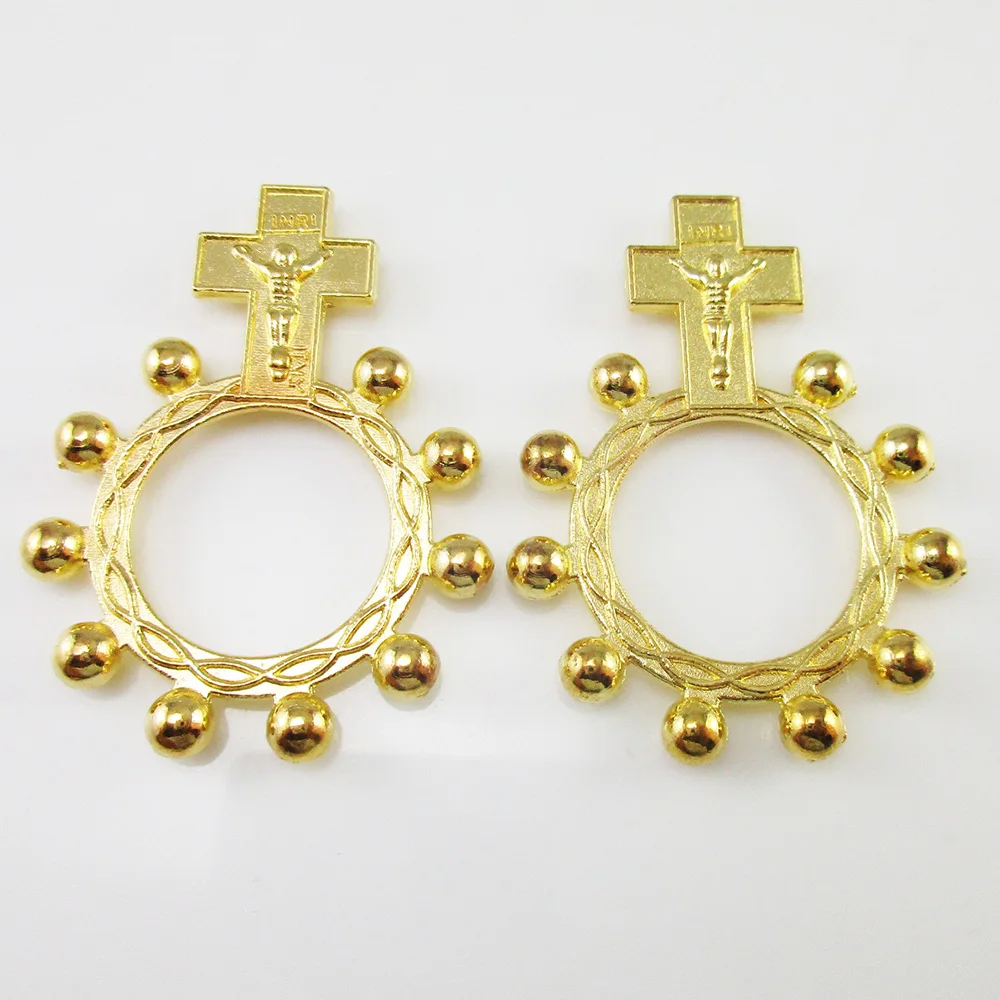 Набор из 50 штук золотого цвета католическое кольцо четки Anello Preghiera|ring ring|rings 50pcsring