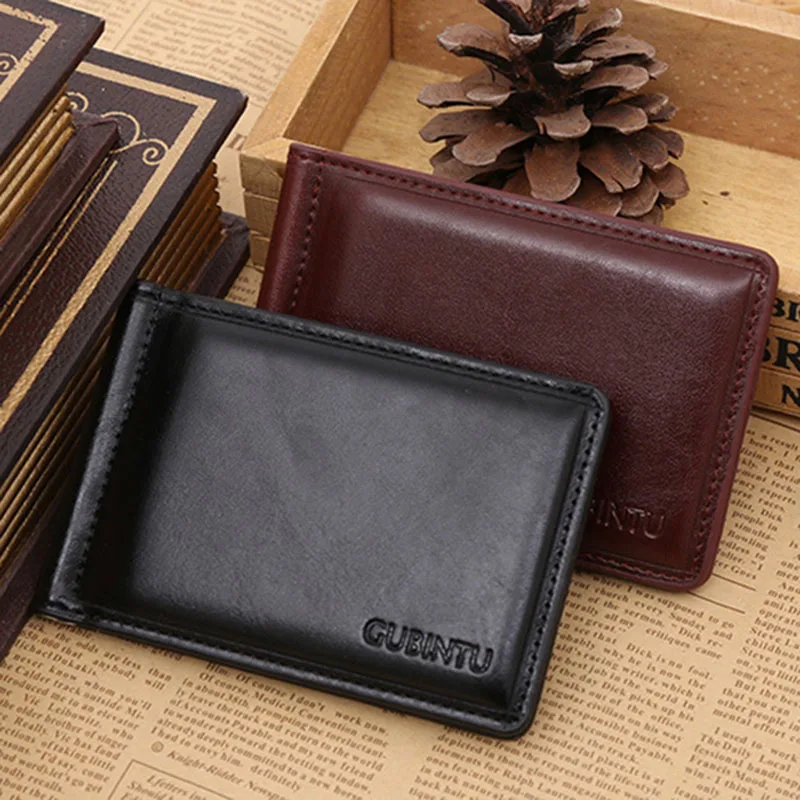 Высококачественный кожаный кошелек с зажимом для денег зажим монет держатель