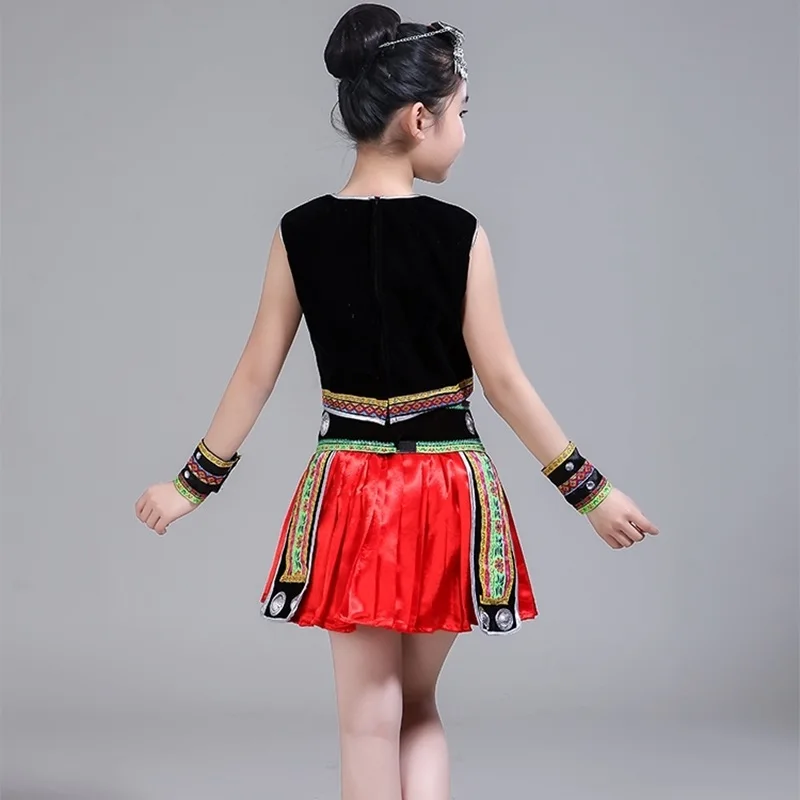 Одежда Hmong для детей китайские традиционные народные танцевальные костюмы