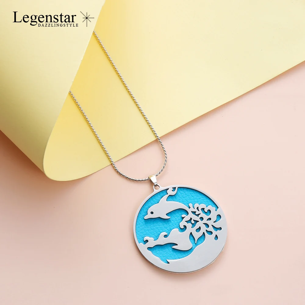 Legenstar Новое креативное двойное колье с кулоном в виде дельфина для женщин из нержавеющей стали колье ювелирные изделия модное мужское ожерелье колье Femme
