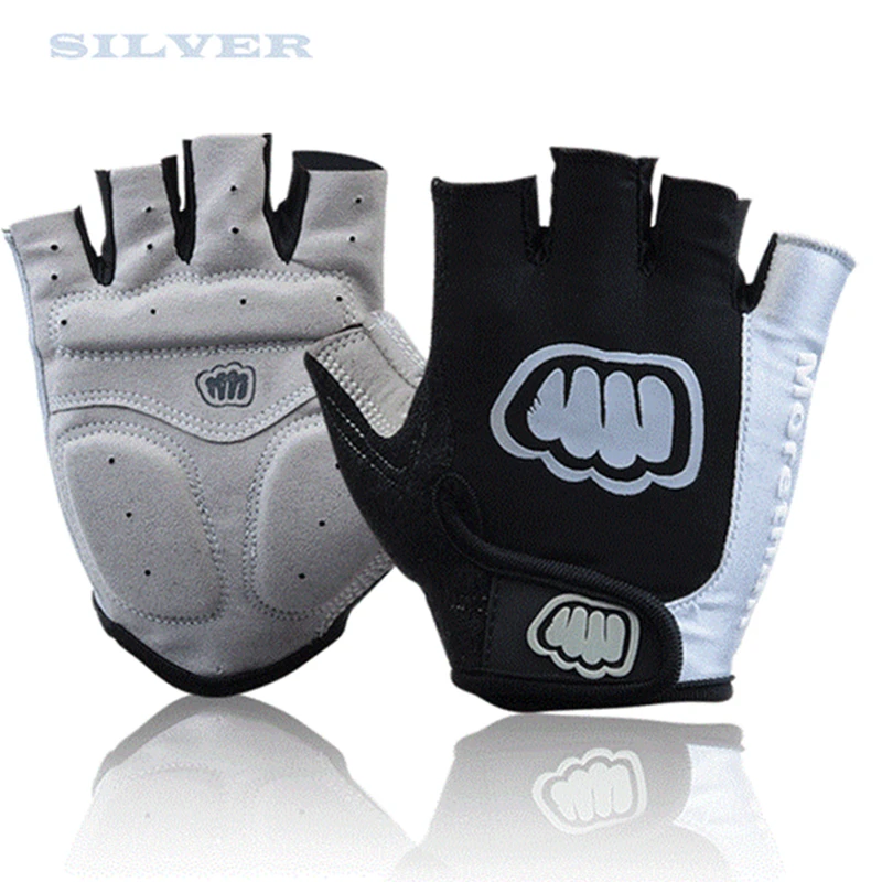 Перчатки велосипедные для мужчин и женщин гелевые на полпальца черные красные