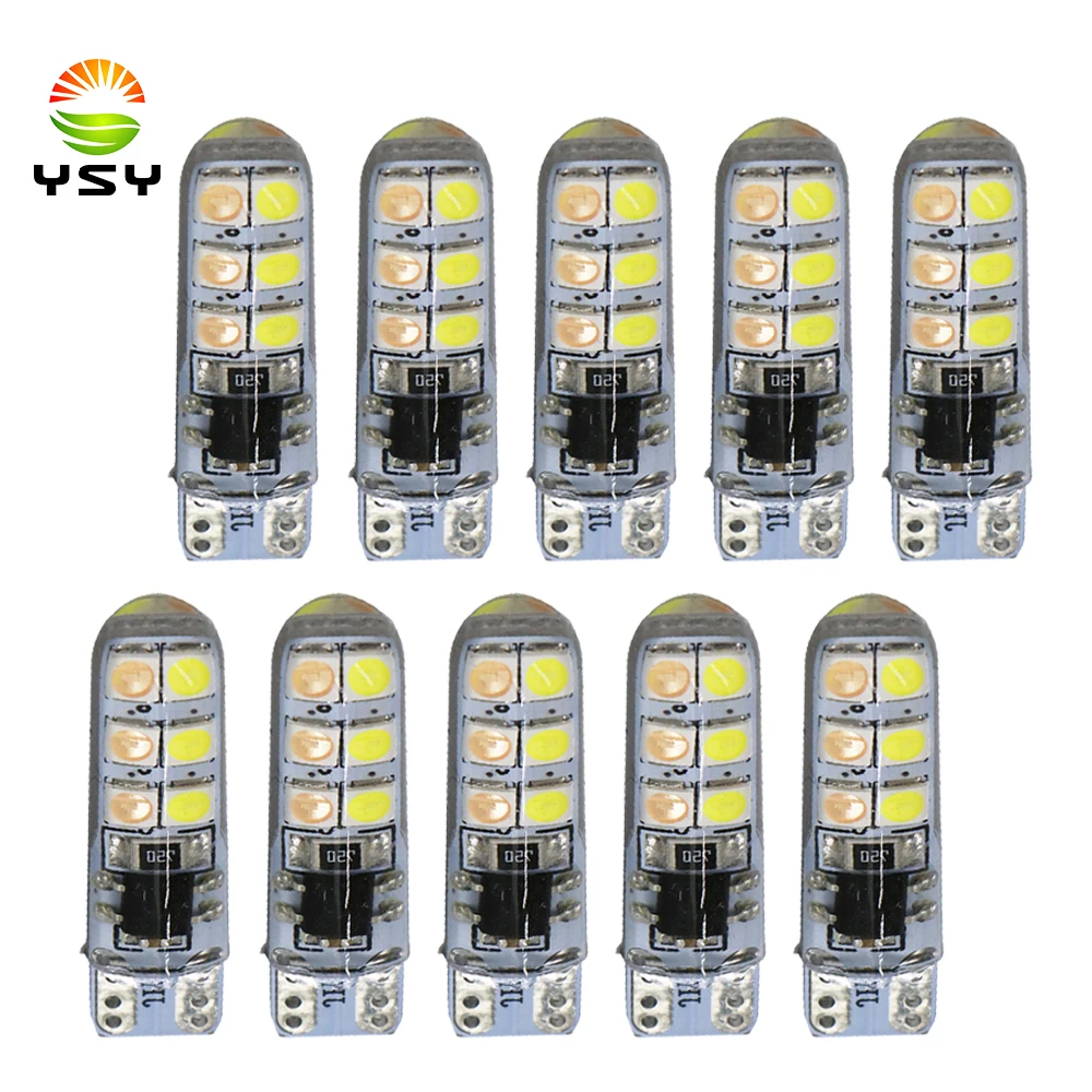 YSY 10x T10 W5W Светодиодная лампа 3030 12SMD LED 168 194 автомобильные аксессуары осветительные