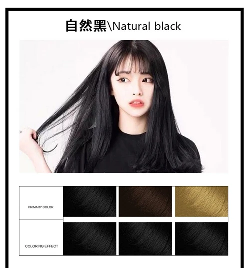 natural black Профессиональный Перманентный крем-краска для волос, краска для волос, Нетоксичная, сделай сам, воск, грязевая краска, крем, инструменты для укладки с отбеливающим порошком, 80mlx2 - Цвет: natural black