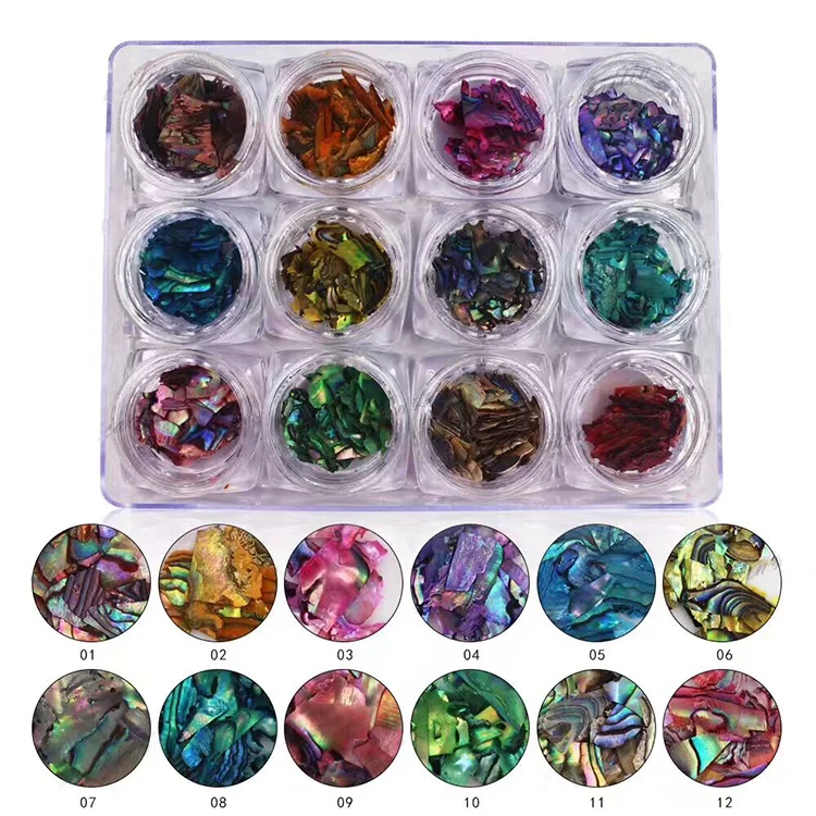 1 Набор Новое поступление 12 цветов натуральные ракушки украшения для ногтей