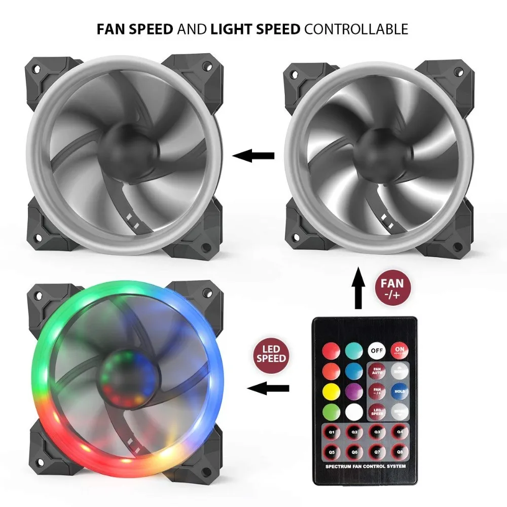 Redragon 3 пакет cpu Cooler GC F008 120 мм ПК Вентилятор RGB контроллер Светодиодный радиатор