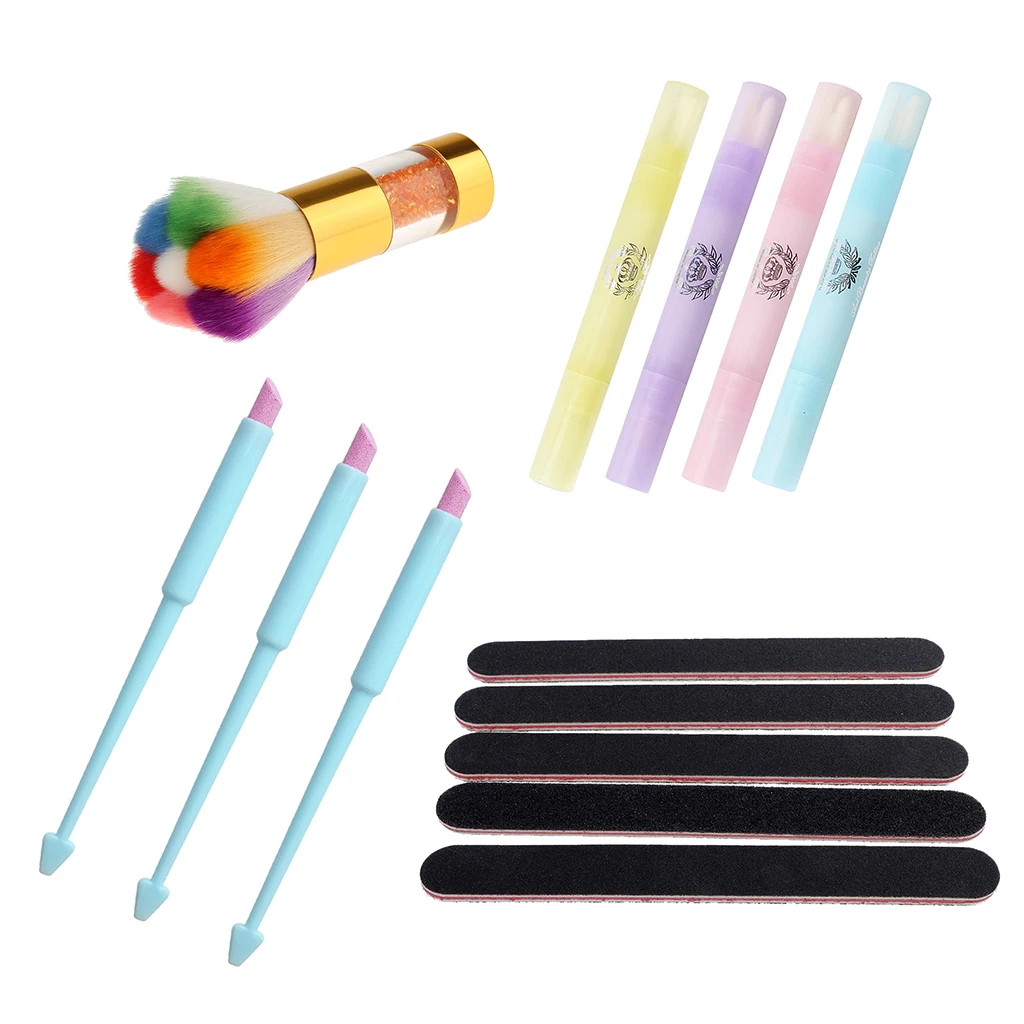 

10pcs Nail Files Buffer Tools Kit Polish Corrector Pen Emery Board Dust Remover Brush Manicure Tools Set