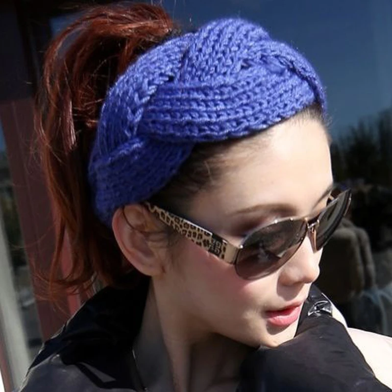 TWDVS Женская повязка на голову широкий вязаный крючком бант тюрбан теплые повязки