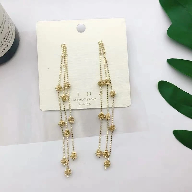 925 Серебряные иглы Новые сладкие очаровательные звезды жемчуг кисточкой Висячие