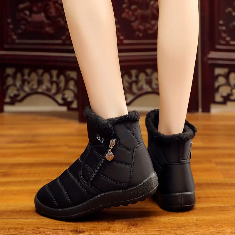 Women Boots Fashion Women Winter Shoes Warm Shoes Woman Side zipper Ladies Snow Boots Winter Boots Ankle Botas Mujer
