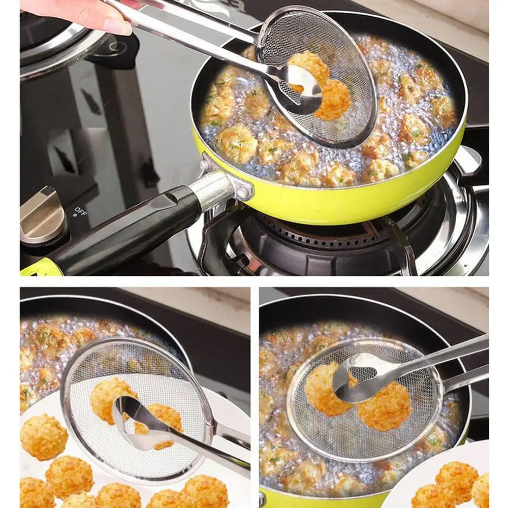 1 шт. многофункциональная фильтрующая ложка с зажимом пищевая кухня масляный фильтр bbq нержавеющая сталь зажим ситечко Набор Кухонные инструменты